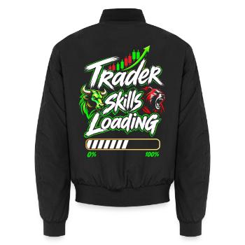 Trader skills loading - Unisex Bomberjacke - Schwarz - Hinten - AI Model Male 185 light (185cm)