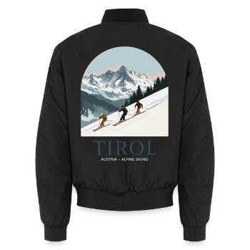 Tirol Austria Alpine Skiing - Unisex Bomberjacke - Schwarz - Hinten - AI Model Male 185 light (185cm)
