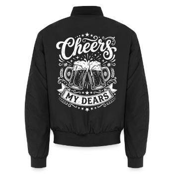 Prost, meine Lieben, Biertoast - Unisex Bomberjacke - Schwarz - Hinten - AI Model Male 185 light (185cm)