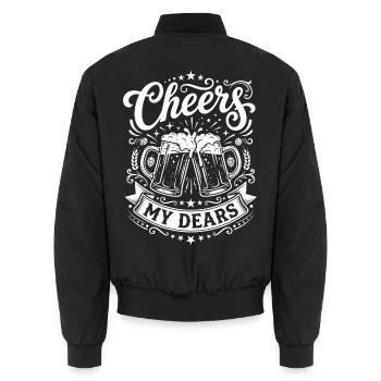 Prost, meine Lieben Toasting - Unisex Bomberjacke - Schwarz - Hinten - AI Model Male 185 light (185cm)