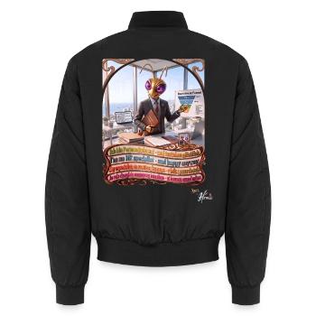 Heuschrecke JOGUE Personalreferent HR Büro Pop Art - Unisex Bomberjacke - Schwarz - Hinten - AI Model Male 185 light (185cm)