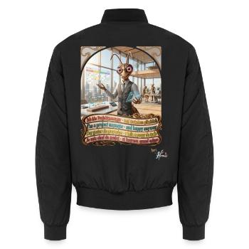 Heuschrecke JOGUE Projektmanager PM Büro Pop Art - Unisex Bomberjacke - Schwarz - Hinten - AI Model Male 185 light (185cm)