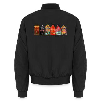 hot spot Amsterdam - Unisex Bomber Jacket - black - Back - AI Model Male 185 light (185cm)
