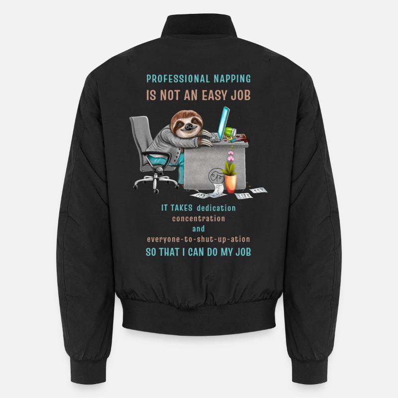 Funny Sloth Saying Professional Napping Unisex Bomber Jacket