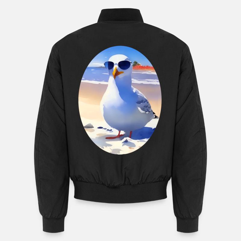 Coole Möwe - Unisex Bomberjacke - Schwarz