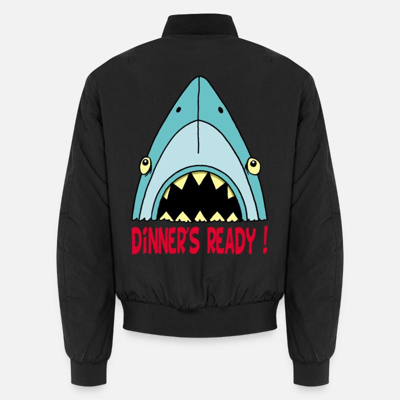 Hungry shark - Unisex Bomber Jacket - black