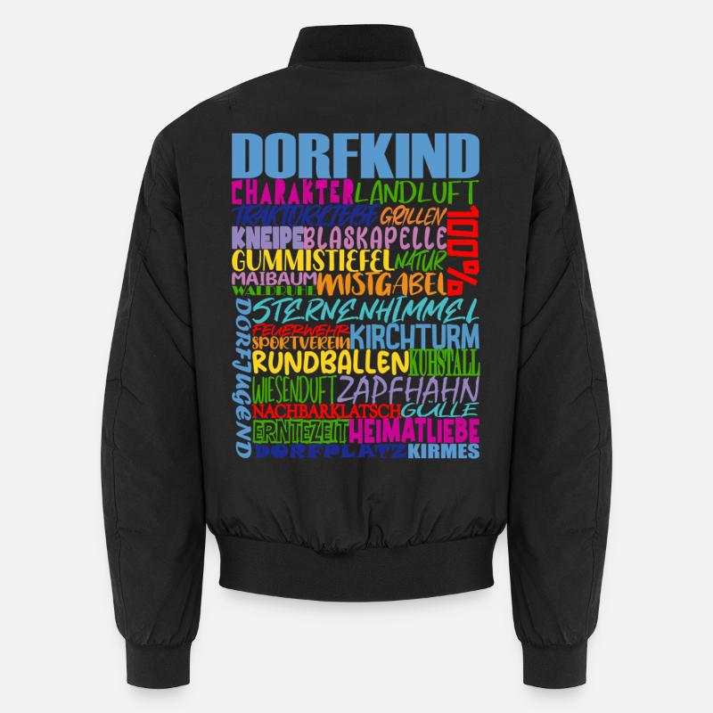 Dorfkind VIBES bunt - Unisex Bomberjacke - Schwarz