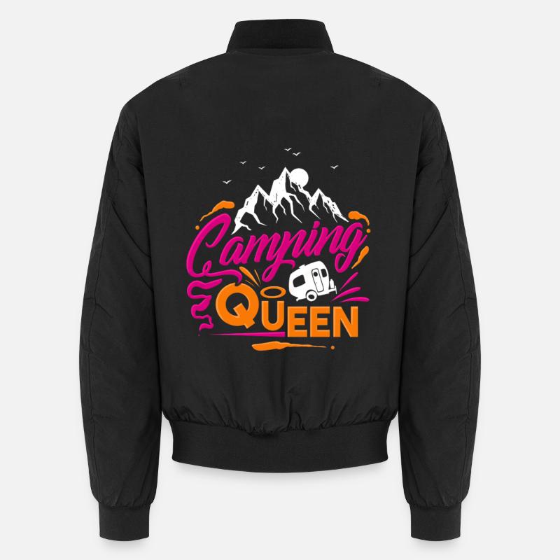 Camping Queen - Unisex Bomber Jacket - black