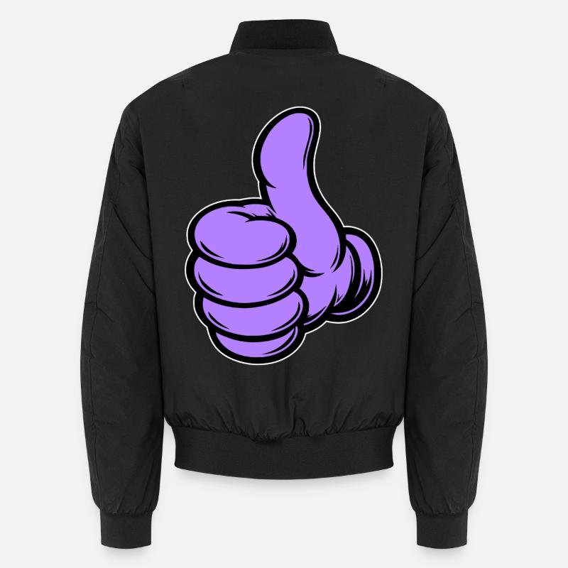 OK Comic Daumenhoch Handsymbol lila Unisex Bomberjacke