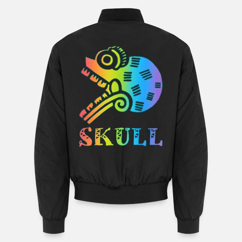 Mehrfarbiger Stammesschädel Unisex Bomberjacke