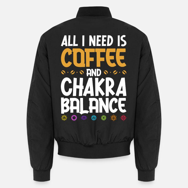 Coffee and energy flow - Unisex Bomber Jacket - black