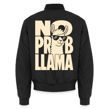 No Prob Llama – Cooles Lama mit Sonnenbrille - Unisex Bomberjacke - Schwarz - Hinten - AI Model Male 185 light (185cm)