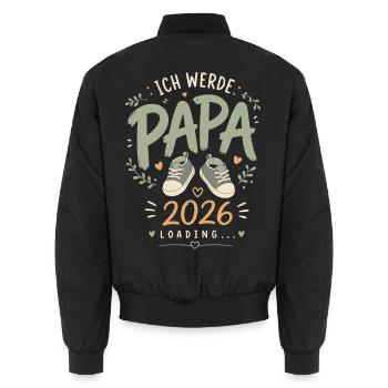 Werdender Vater Ich werde Papa - Unisex Bomberjacke - Schwarz - Hinten - AI Model Male 185 light (185cm)