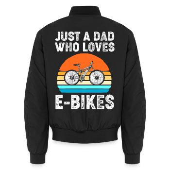 E-Bike EBike E Bike Papa Vatertag - Unisex Bomberjacke - Schwarz - Hinten - AI Model Male 185 light (185cm)