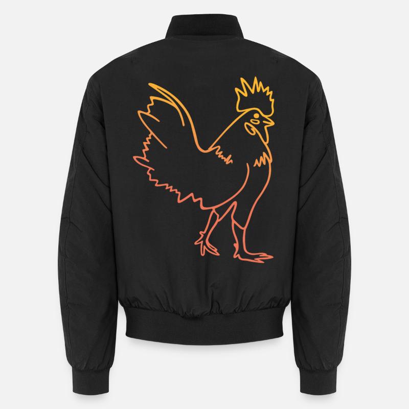 Illustration de coq de poule - Bomber unisexe - noir