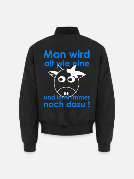Alt werden und dazu lernen Kuhhumor - Unisex Bomberjacke - Schwarz