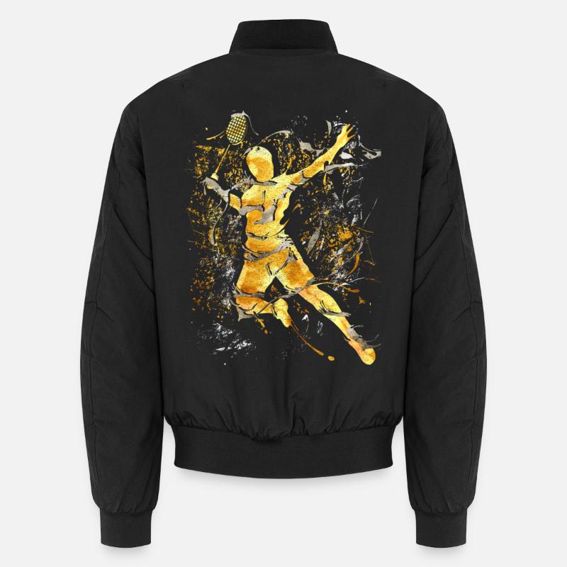 Badminton - Smash - Badminton - Unisex Bomberjacke - Schwarz