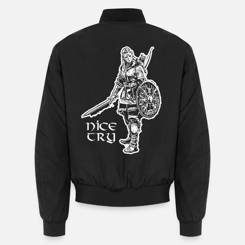 Nice Try Valkyrie - Unisex Bomber Jacket - black