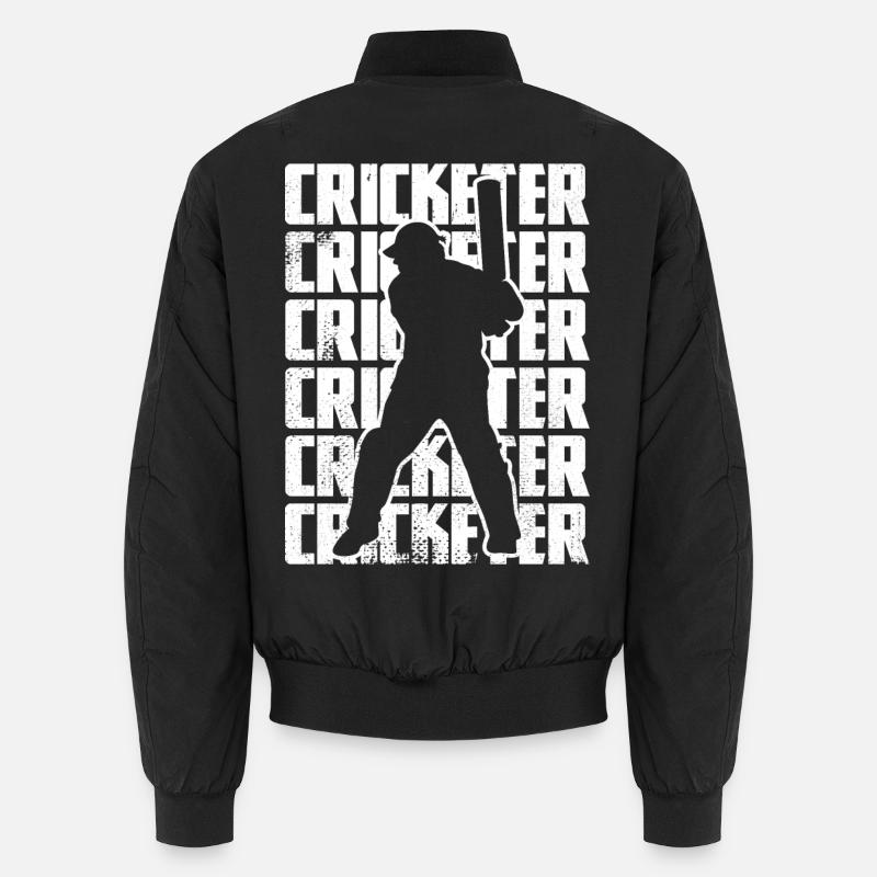 Funny cricketer - Unisex Bomber Jacket - black