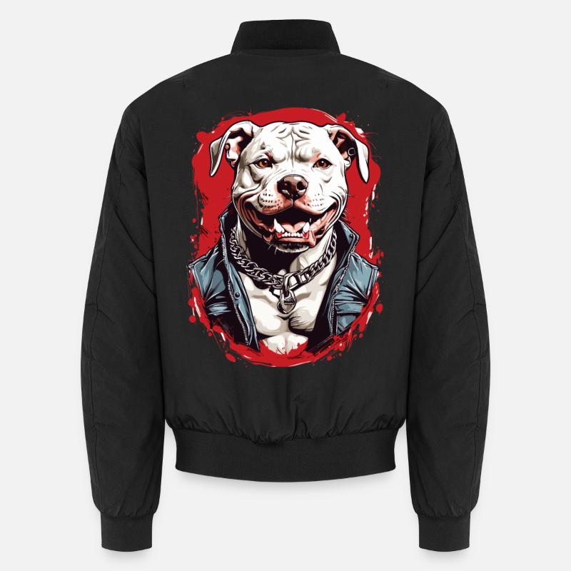 Hunderasse Pitbulls - Unisex Bomberjacke - Schwarz