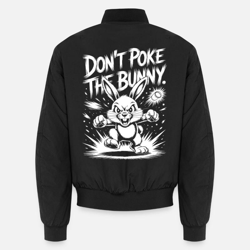 Motif de lapin drôle avec appel Bomber unisexe