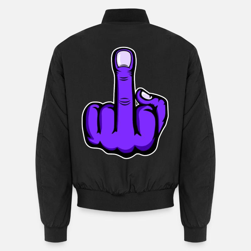 Mittelfinger_Lila - Unisex Bomber Jacket - black