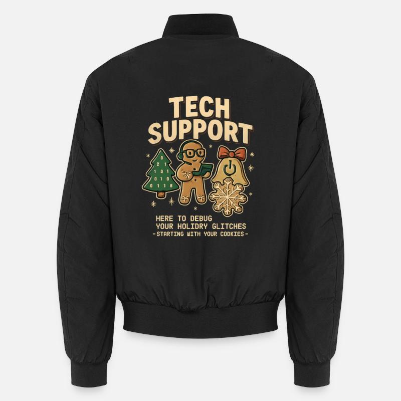 Vintage Tech Support Retro IT Christmas Unisex Bomber Jacket