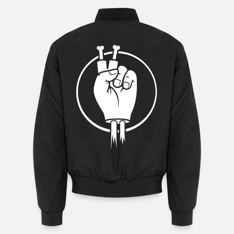 Siegeszeichenhand mit Knochenfingern Unisex Bomberjacke