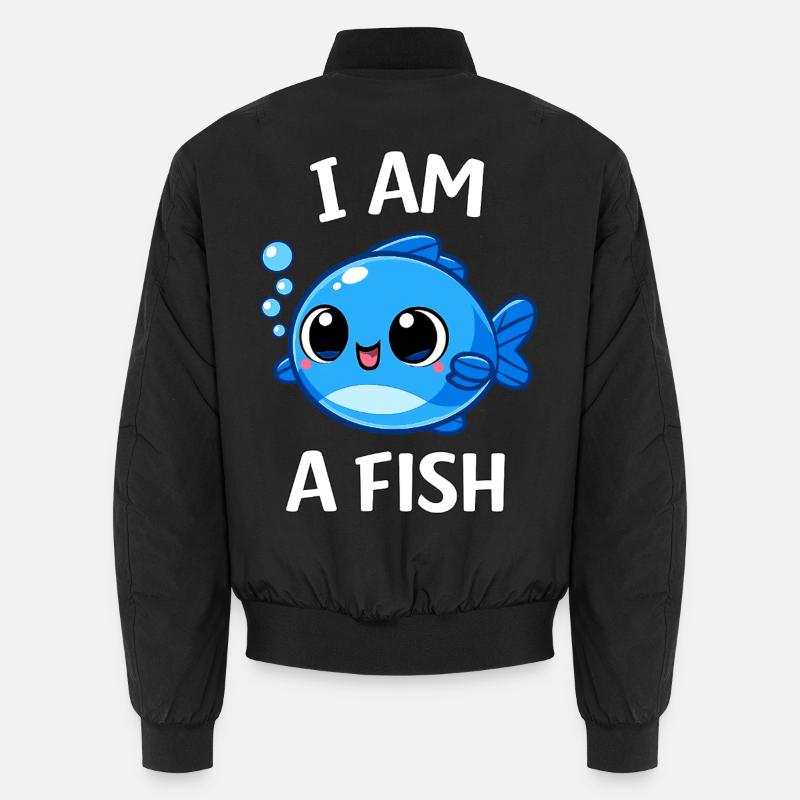 Fisch Kostüm Meerestier blauer Fisch Karneval Unisex Bomberjacke