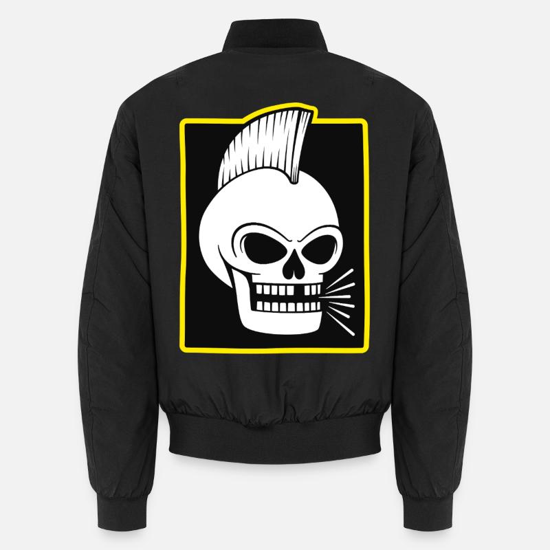 Punk Rock Skull With Mohawk Unisex Bomber Jacket