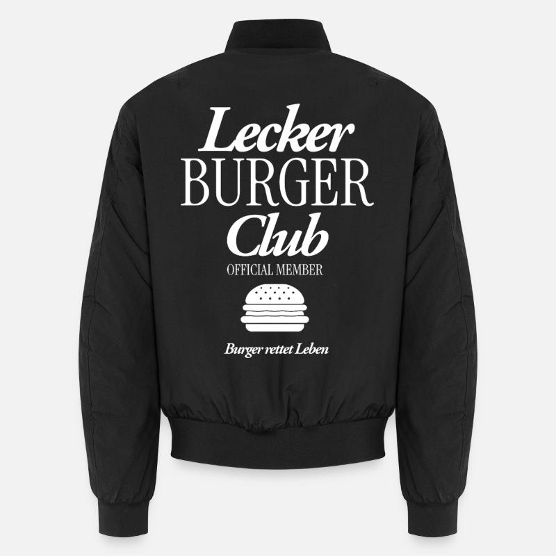 Lecker Burger Club - Unisex Bomberjacke - Schwarz