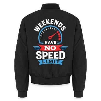 Wochenende ohne Tempolimit - Unisex Bomberjacke - Schwarz - Hinten - AI Model Male 185 light (185cm)