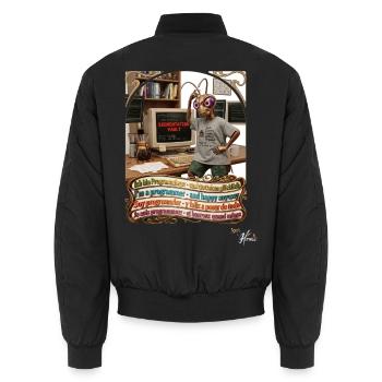 Heuschrecke JOGUE Programmierer IT Code Pop Art - Unisex Bomberjacke - Schwarz - Hinten - AI Model Male 185 light (185cm)