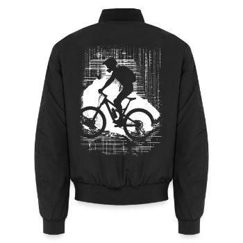 Mountainbike Liebhaber - Unisex Bomberjacke - Schwarz - Hinten - AI Model Male 185 light (185cm)