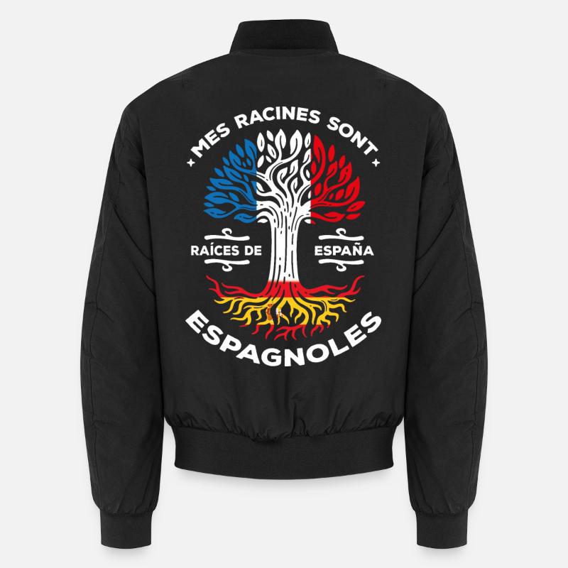 Meine Wurzeln sind spanische Baum Frankreich Spanien Unisex Bomberjacke
