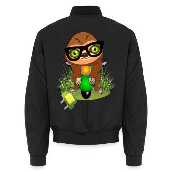 Production d’énergie durable - Mobilité - Paresseux - Bomber unisexe - noir - Dos - AI Model Male 185 light (185cm)