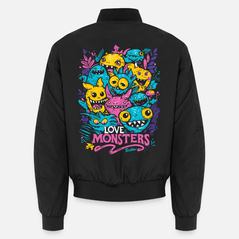 Love Monsters - Unisex Bomber Jacket - black