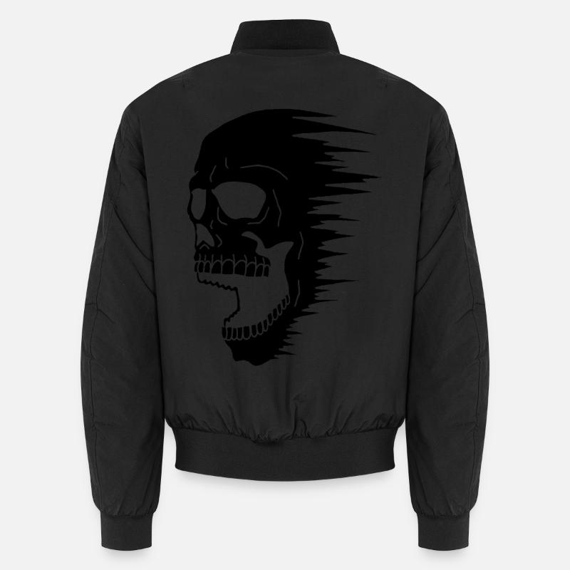 Black Skull and Speed Unisex Bomber Jacket