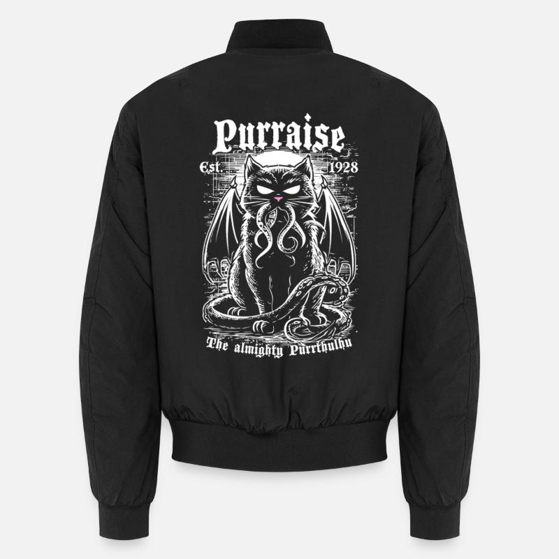 Purraise the almighty Purrthulhu! - Unisex Bomber Jacket - black