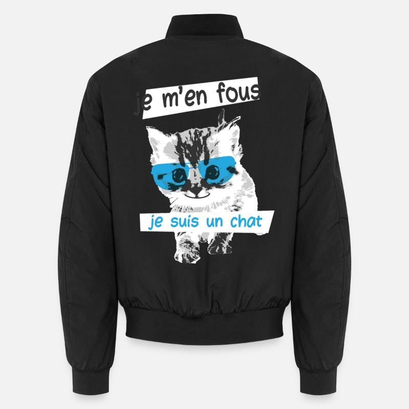 Chat Humour Geek Mignon Phrase drôle - Bomber unisexe - noir