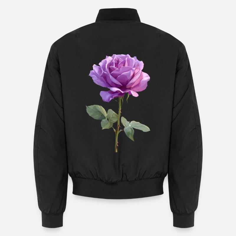 Violette Lila Rose - Unisex Bomberjacke - Schwarz