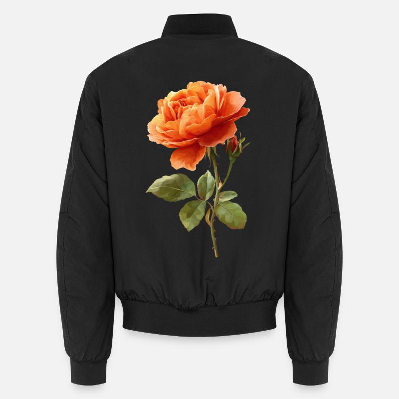 Rose orangée - Bomber unisexe - noir