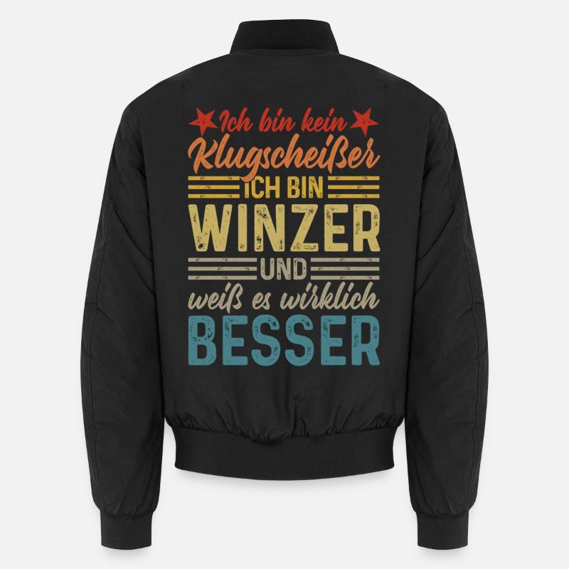 Winzer - Kein Klugscheißer  Unisex Bomberjacke