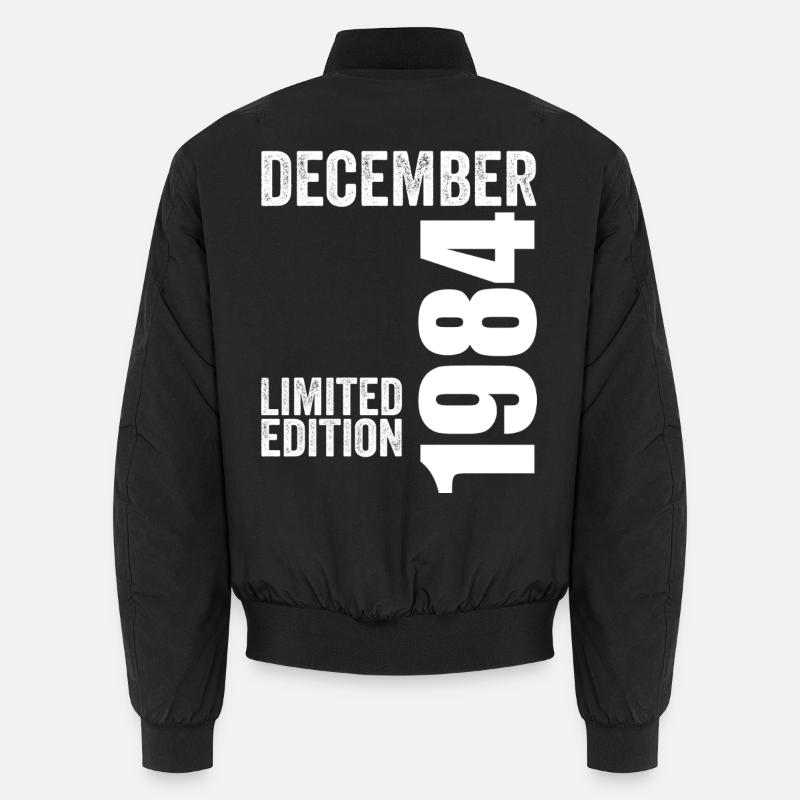 Cadeau Anniversaire Rétro - Décembre 1984 - Bomber unisexe - noir