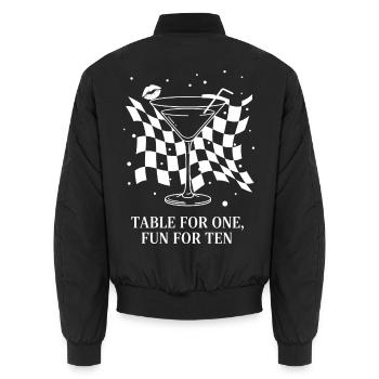 Table For One Martini Party - Unisex Bomber Jacket - black - Back - AI Model Male 185 light (185cm)