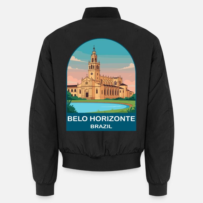 Affiche de voyage vintage à Belo Horizonte, Brésil Bomber unisexe