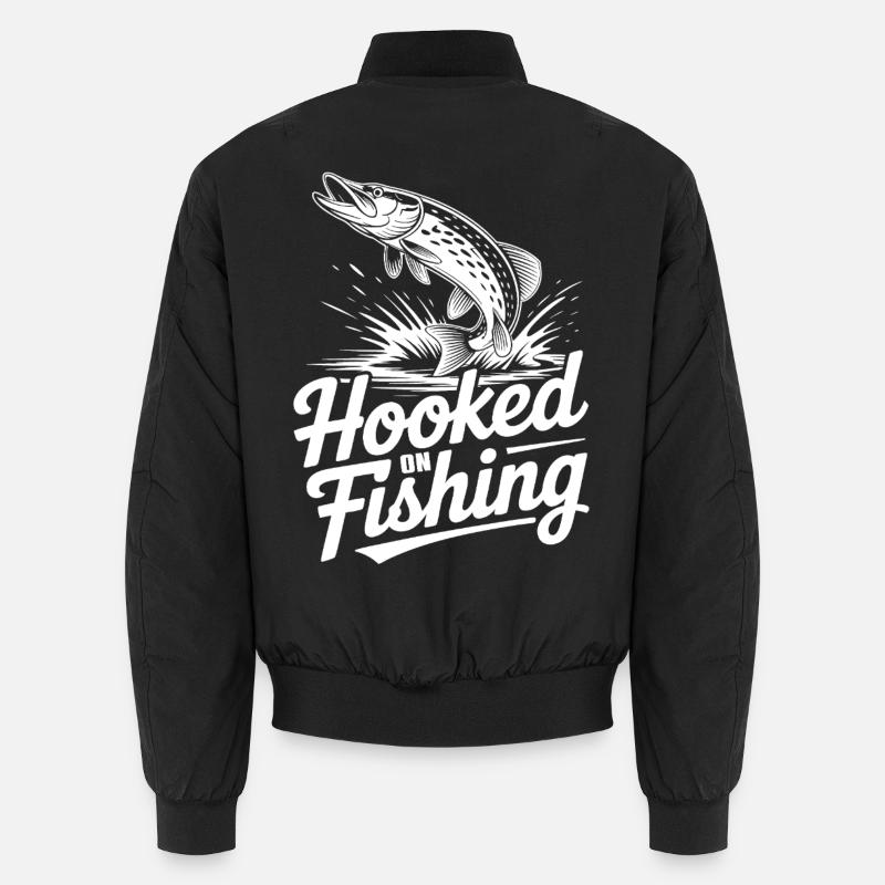 Accro à la pêche - Bomber unisexe - noir