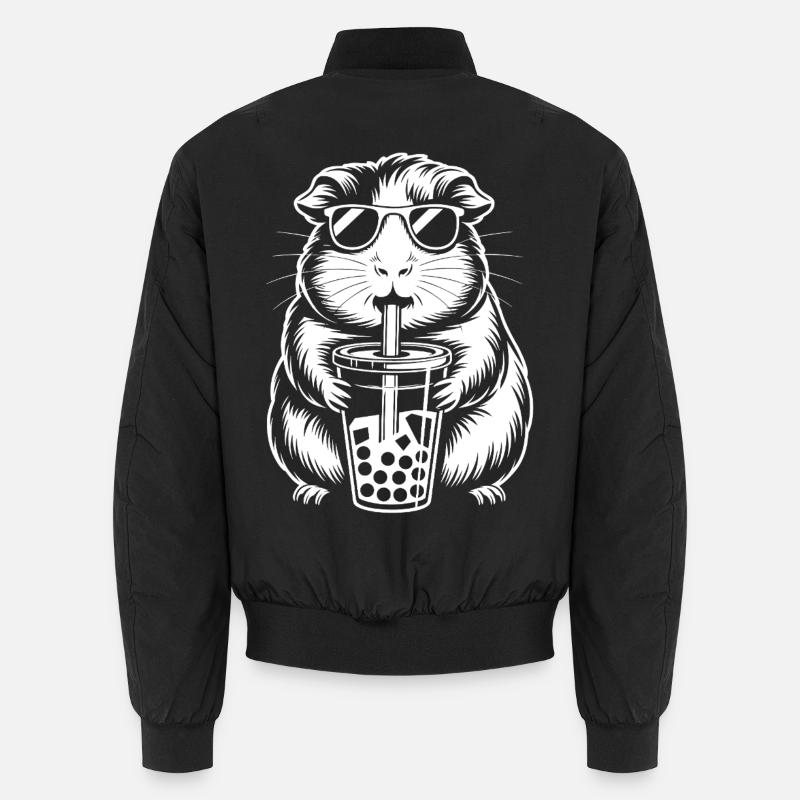 Meerschweinchen mit Bubble Tea Unisex Bomberjacke