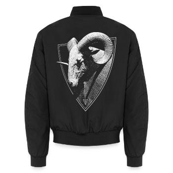 La tête de Ram dans les armoiries - Bomber unisexe - noir - Dos - AI Model Male 185 light (185cm)