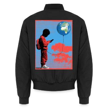 THE WORLD WE LEFT BEHIND - Unisex Bomberjacke - Schwarz - Hinten - AI Model Male 185 light (185cm)